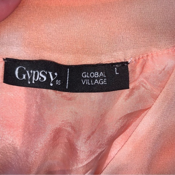 Gypsy 05 Pink and Orange Silk Maxi Dress - Picture 3 of 9
